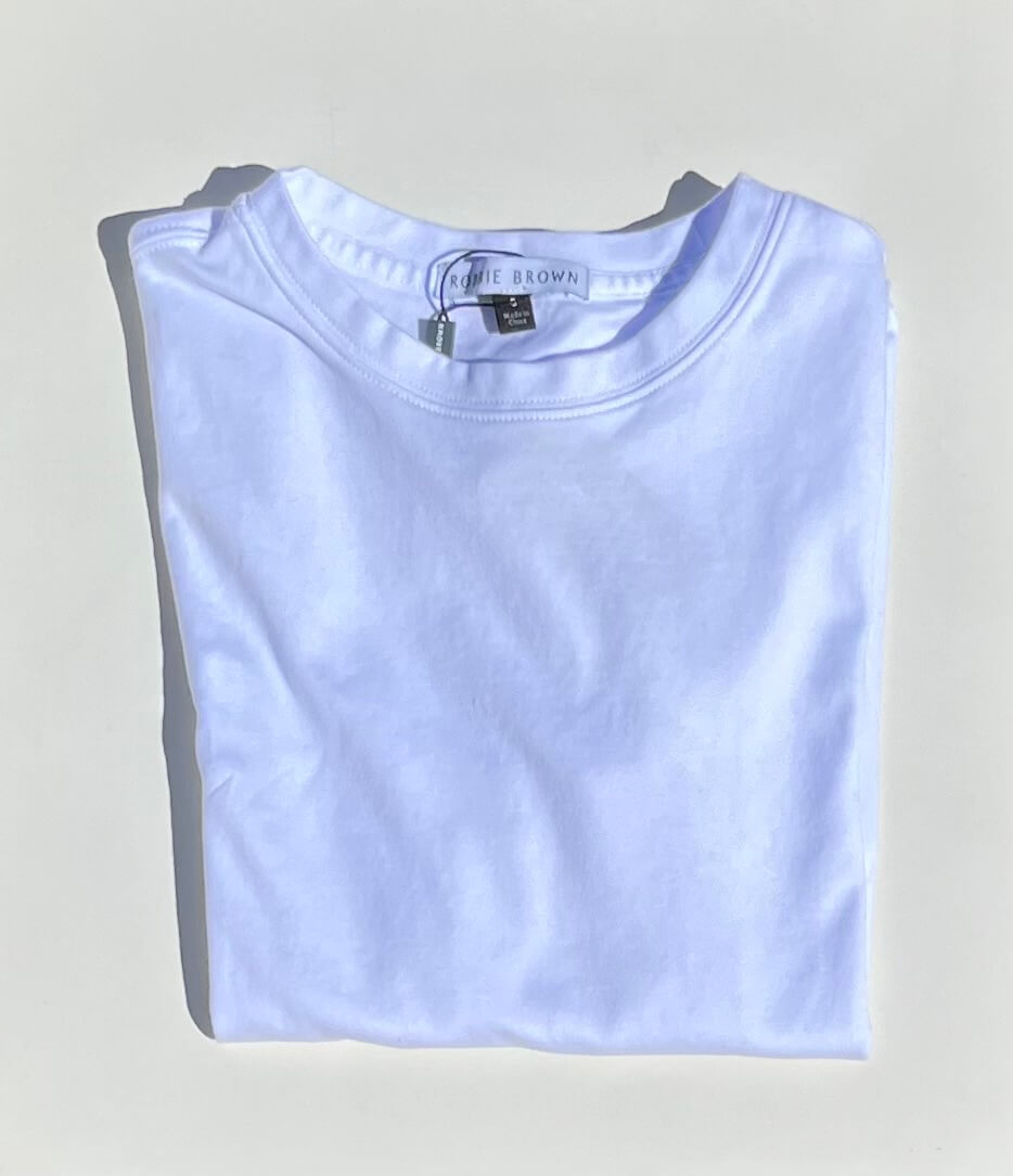 White crew-neck, short sleeve t-shirt