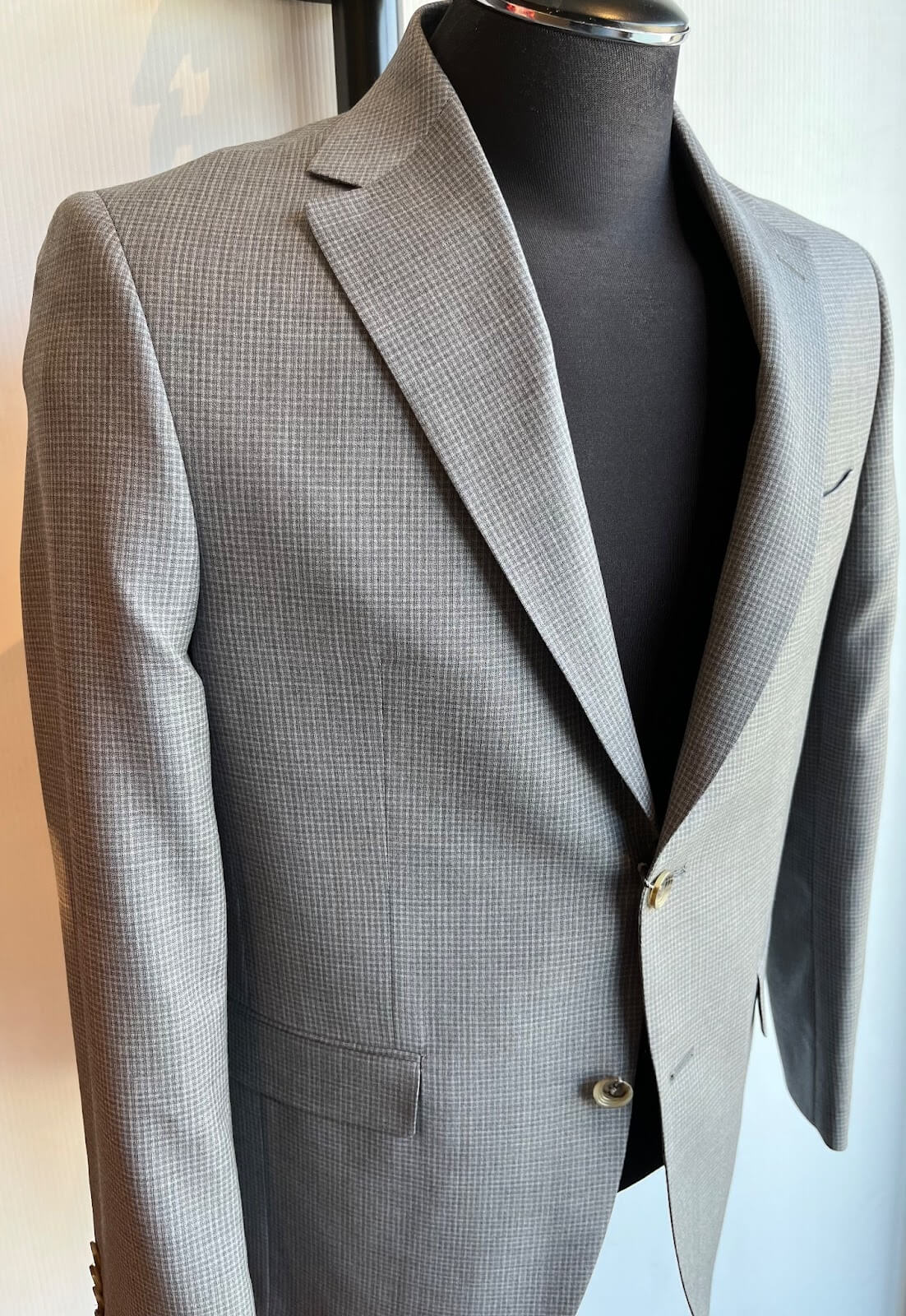 Grey tone-on-tone micro pattern - Robbie Brown Menswear