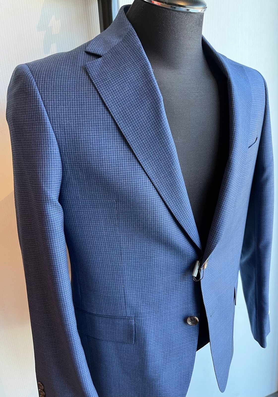Blue tone-on-tone micro pattern - Robbie Brown Menswear