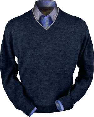 Blue Melange V-Neck