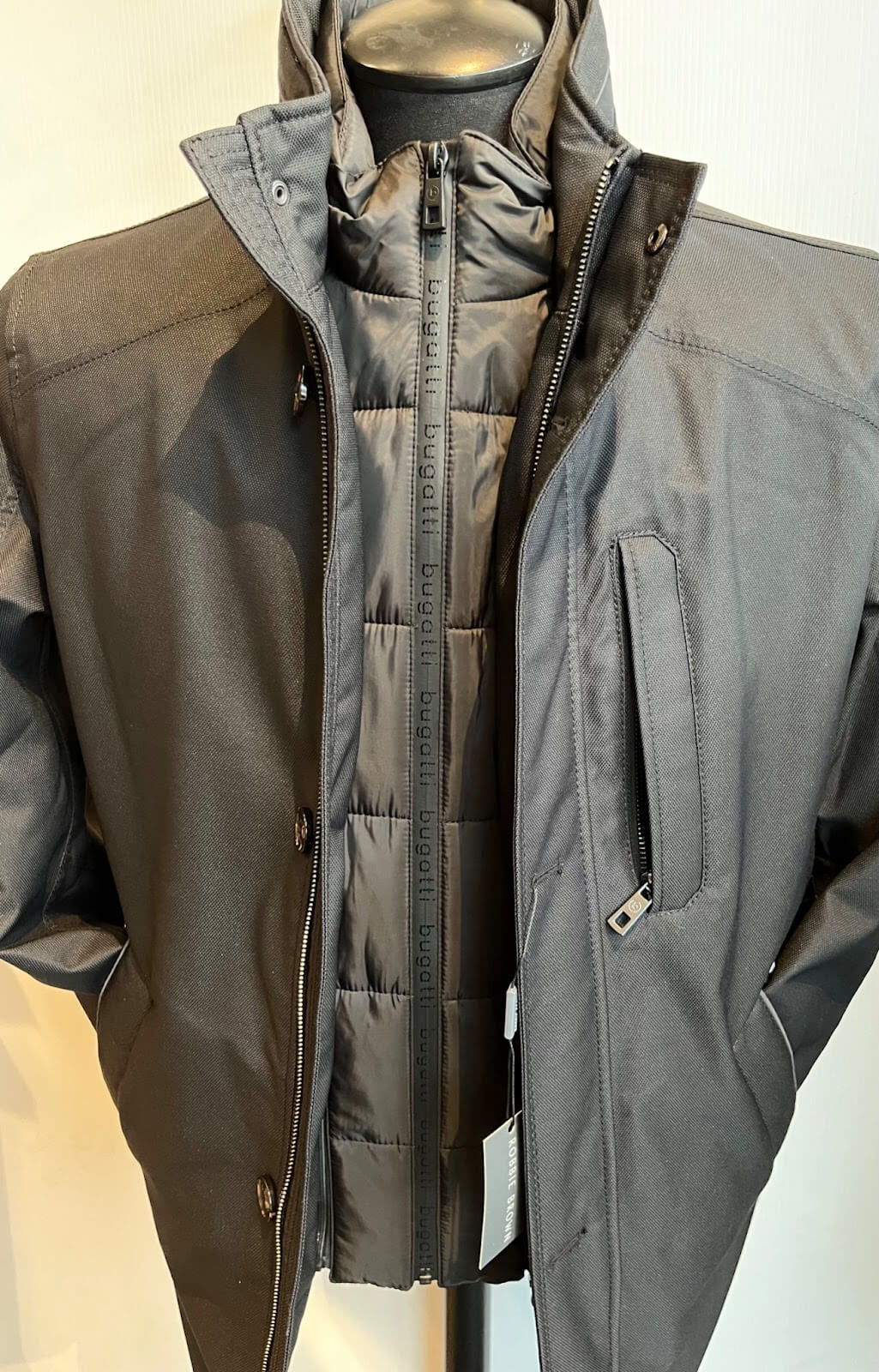 Black Technical-Fabric Coat