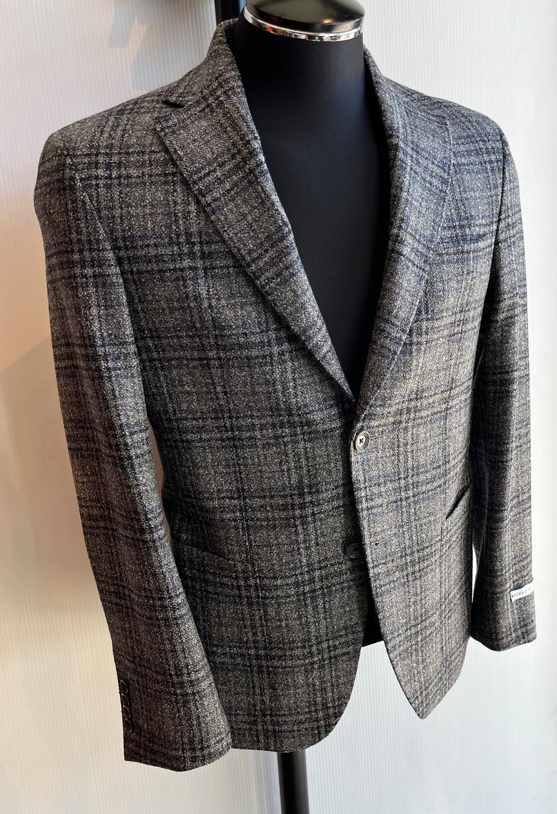 Grey with Black and Blue Plaid - Robbie Brown Menswear