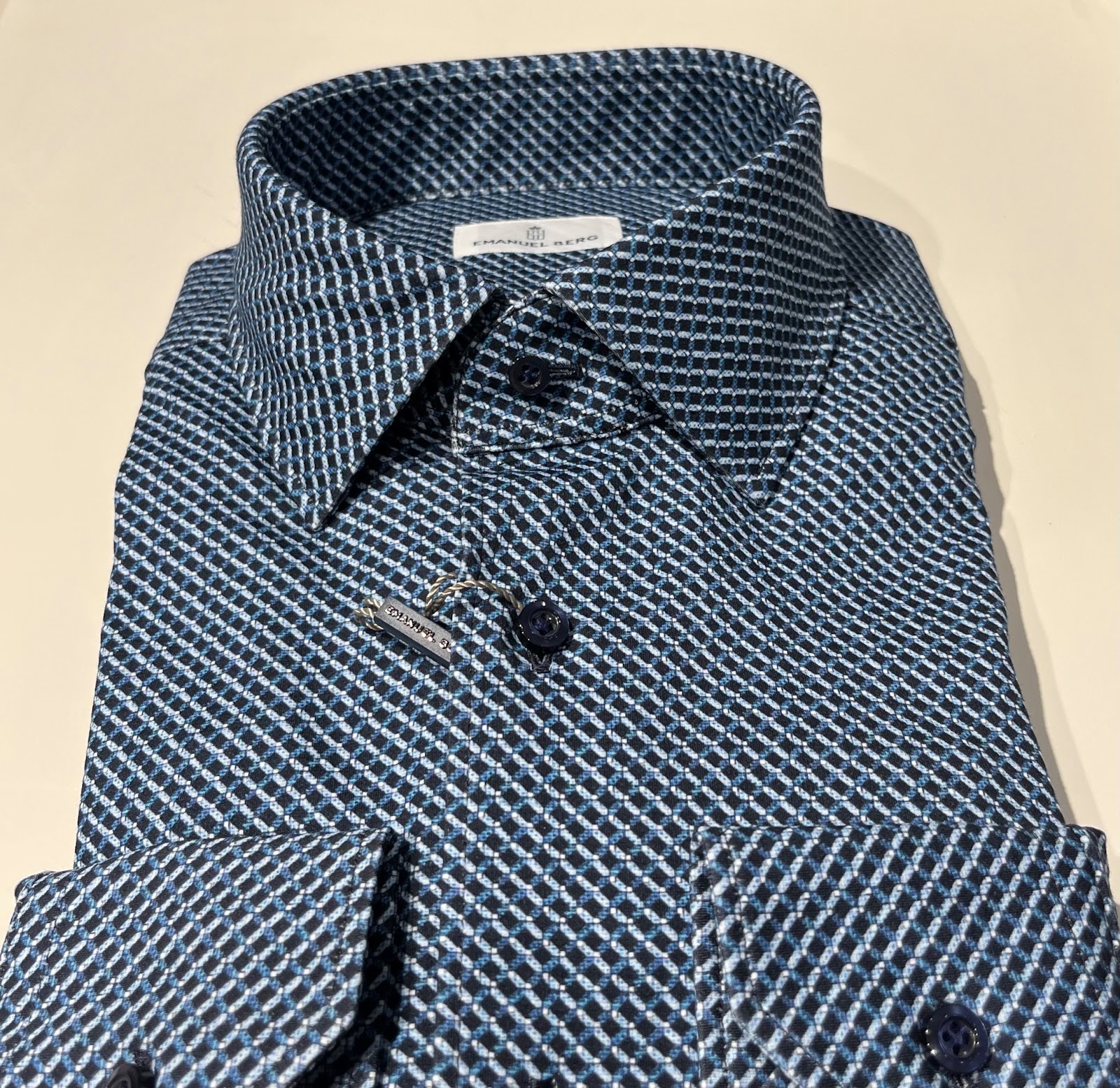 Blue and Navy Geometric Pattern - Robbie Brown Menswear