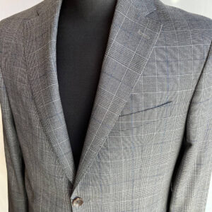 Gray Plaid, with Blue Windowpane