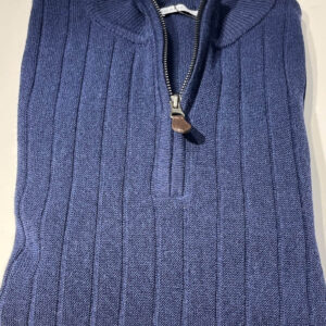 Navy Ribbed, Half-Zip