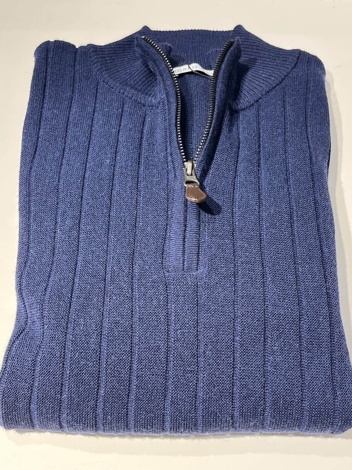 Navy Ribbed, Half-Zip 1 Navy Ribbed, Half-Zip